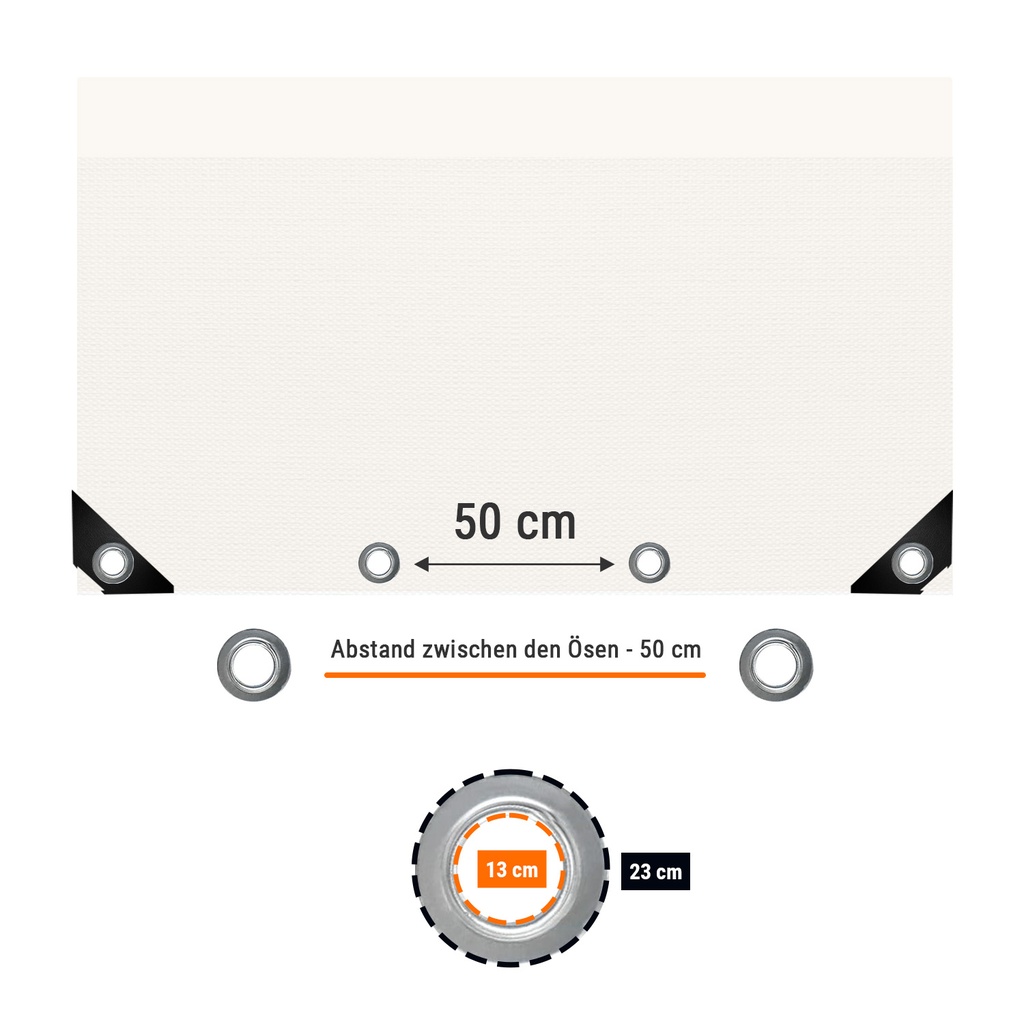 alb 650 g/m² PVC 3 x 5m (15m²) Prelată-2