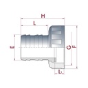 Racord furtun PVC cu piuliță de strângere ¾" IG x 16 mm-0