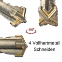 Burghiu pentru ciocan SDS-PLUS 4 tăietori Ø 6,0mm x 260mm lungime-1