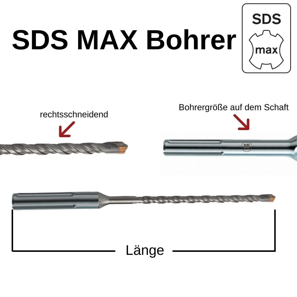 Burghiu pentru ciocan SDS-MAX 4 tăișuri Ø 25, 0mm x 520mm lungime-0