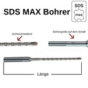 Burghiu pentru ciocan SDS-MAX 4 tăișuri Ø 25, 0mm x 520mm lungime-0