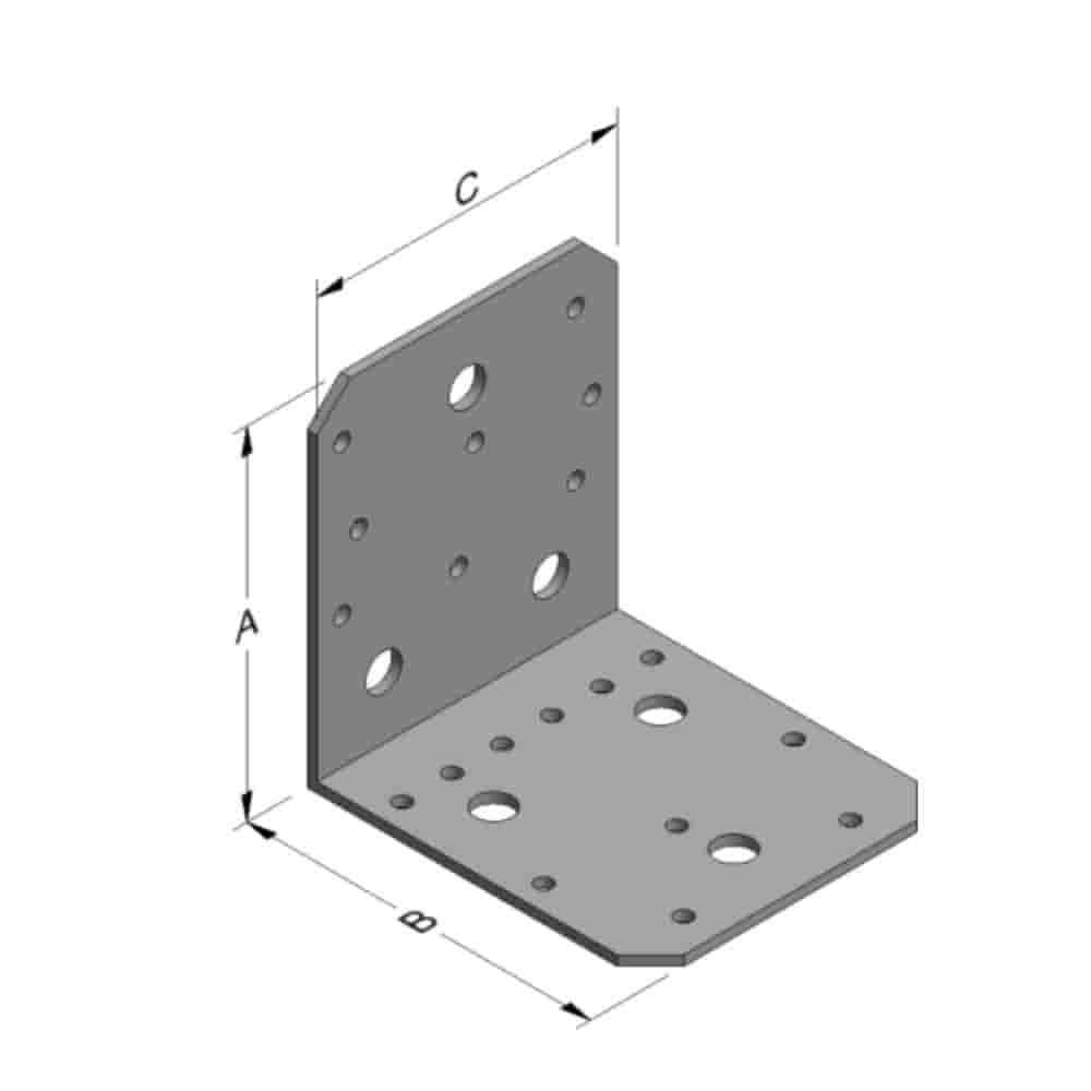 Conector unghiular 103 x 103 x 90 x 3 mm fără nervură-0