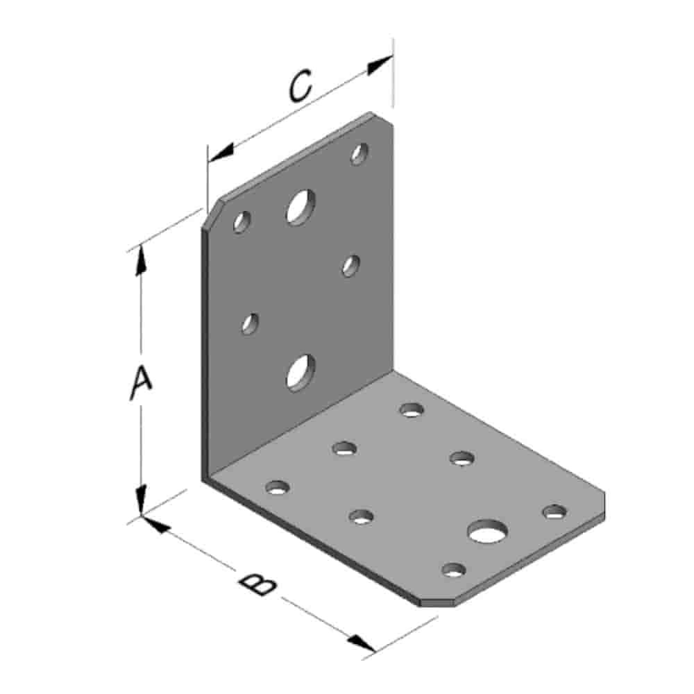 Conector unghiular 70 x 70 x 55 x 2 mm fără nervură-0