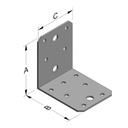 Conector unghiular 70 x 70 x 55 x 2 mm fără nervură-0