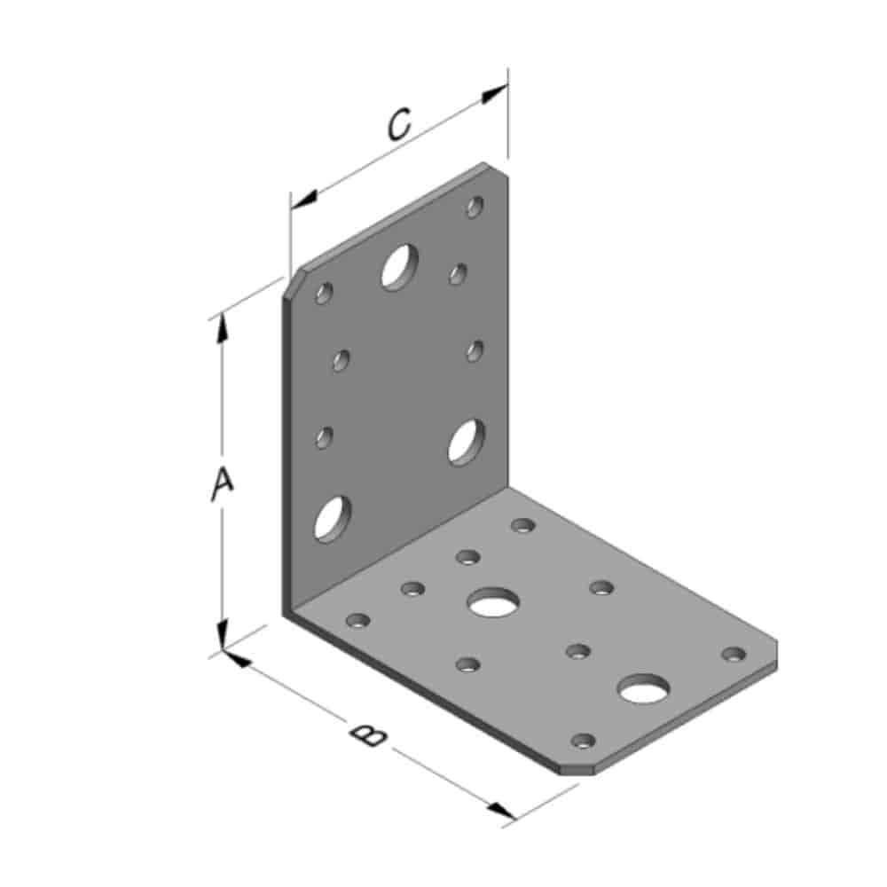 Conector unghiular 88 x 88 x 65 x 2,5 mm fără nervură-0