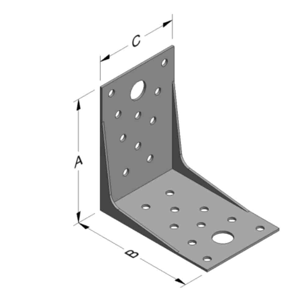 Conector unghiular 89 x 89 x 60 x 1,5 mm cu nervură-0