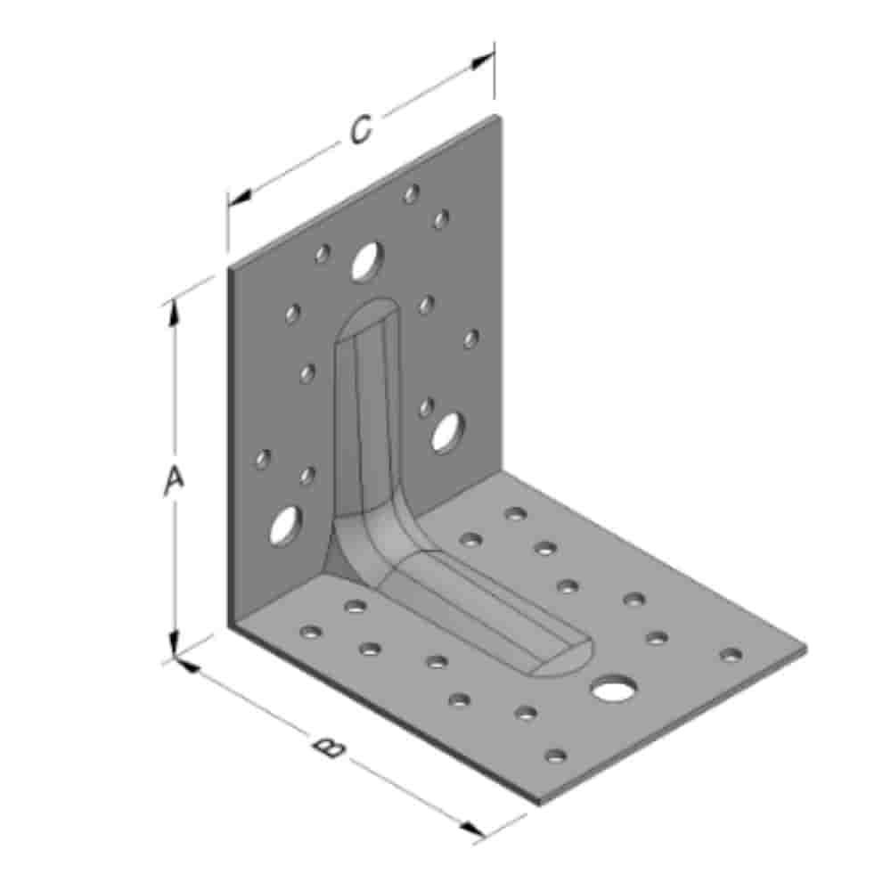 Conector unghiular 105 x 105 x 90 x 2 mm cu nervură-0