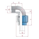 Racord țeavă PP PE 90° cot 20 x 3/4" IG-0