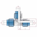 PP PE Țeavă de compresie T-Piesă 3 Conectori 16 x 16 x 16-0