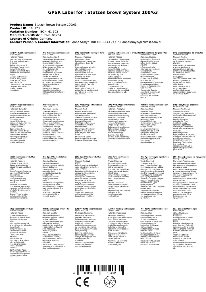 Stutzen maro Sistem 100/63-1