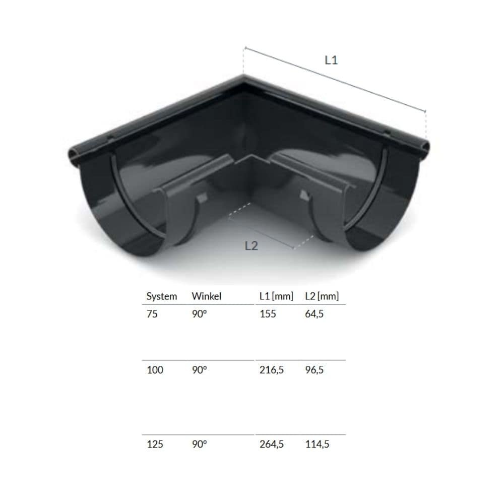 Colț exterior 90° maro Sistem 125-0