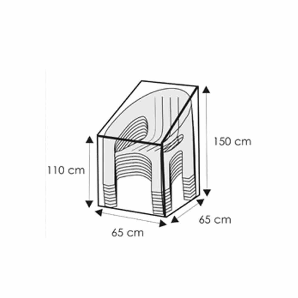 Husă de protecție transparentă pentru scaun stivuibil, aprox. 65x65x110/150-0