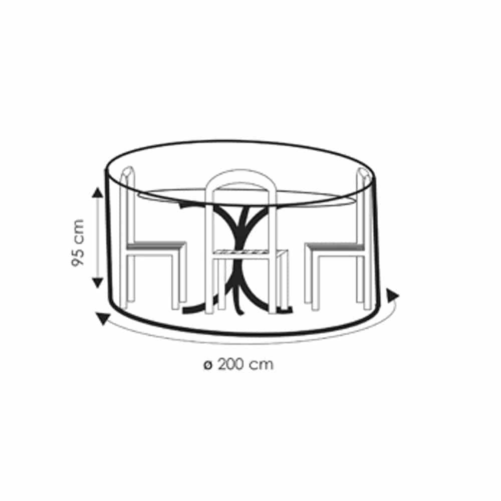 Husă de protecție transparentă pentru set rotund de scaune, aprox. 200x95-0