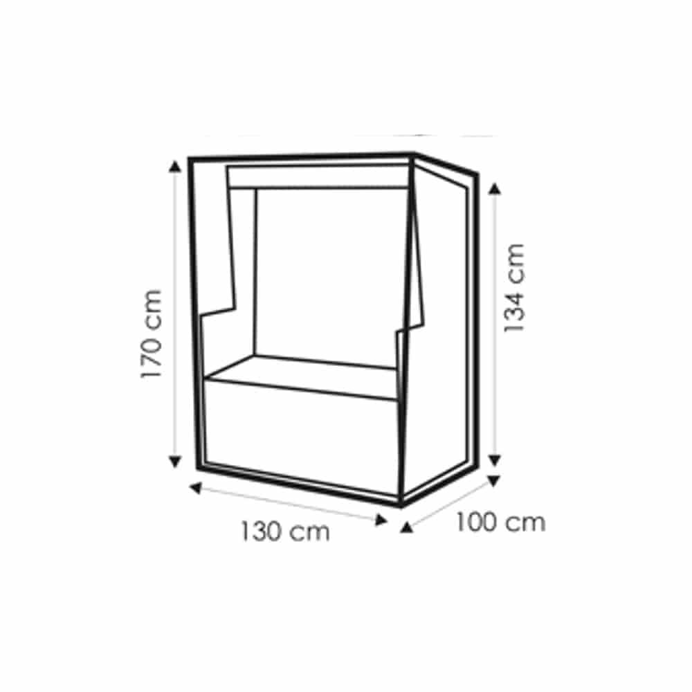 Husă de protecție transparentă pentru șezlong, aprox. 130x100x170/134-0