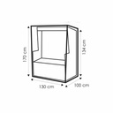 Husă de protecție transparentă pentru șezlong, aprox. 130x100x170/134-0