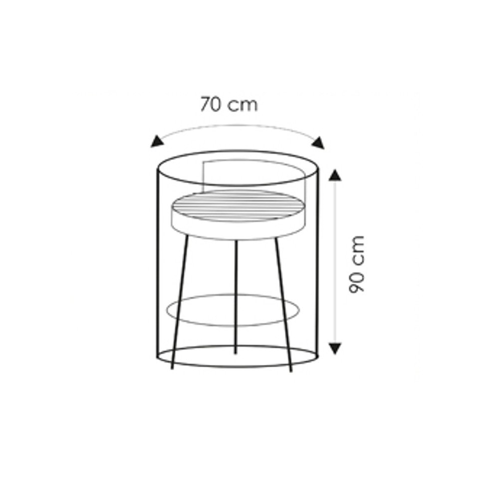 Husă de protecție transparentă pentru grătar rotund, aprox. 70x90-0