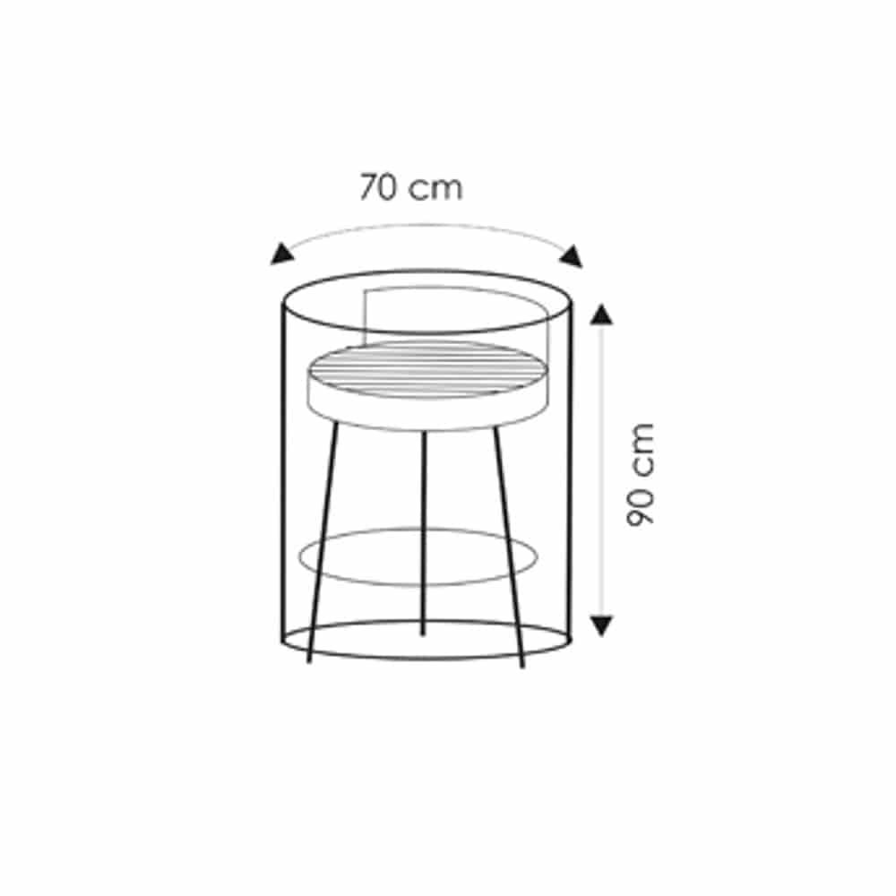 Husă de protecție transparentă pentru grătar rotund, aprox. 70x90-0