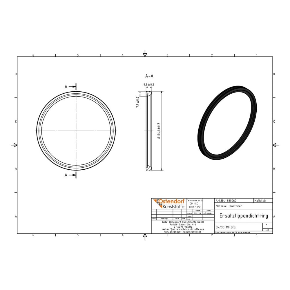 KG garnitură de etanșare de rezervă DN/OD 110 (KG PVC)-1