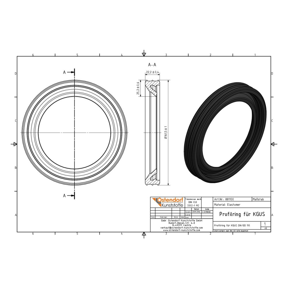 Inel de profil pentru KGUS DN/OD 110-2