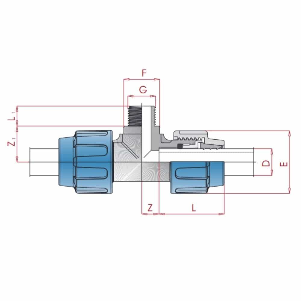 Racord PP PE țeavă T 25 x 3/4" AG x 25-0