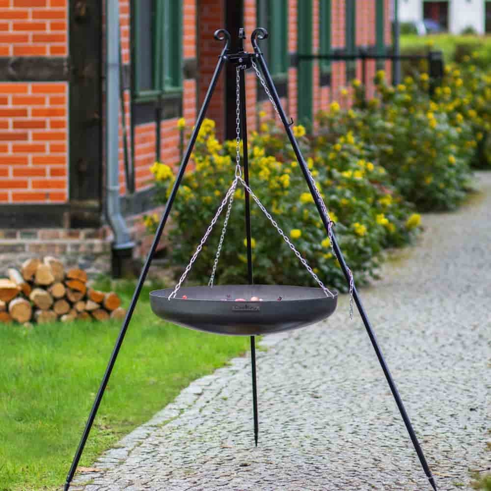 Wok pe trepied din oțel natural 180 cm - 60 cm diametru-0