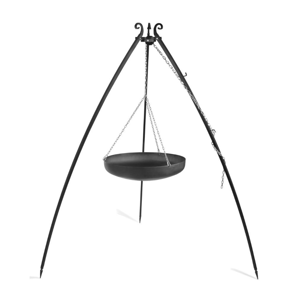 Wok pe trepied din oțel natural 200 cm - 60 cm diametru-1