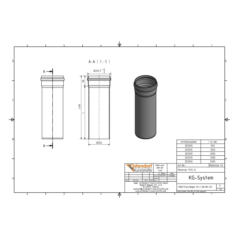 Tub KGEM SN 4 DN/OD 200 x 1000 mm-1