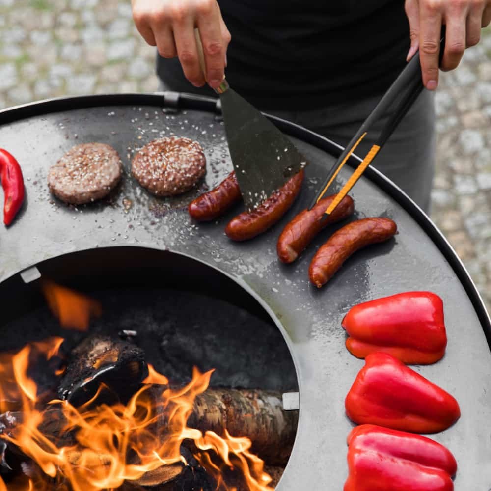 Placă de grătar din oțel natural pentru bol de foc 102 cm-1