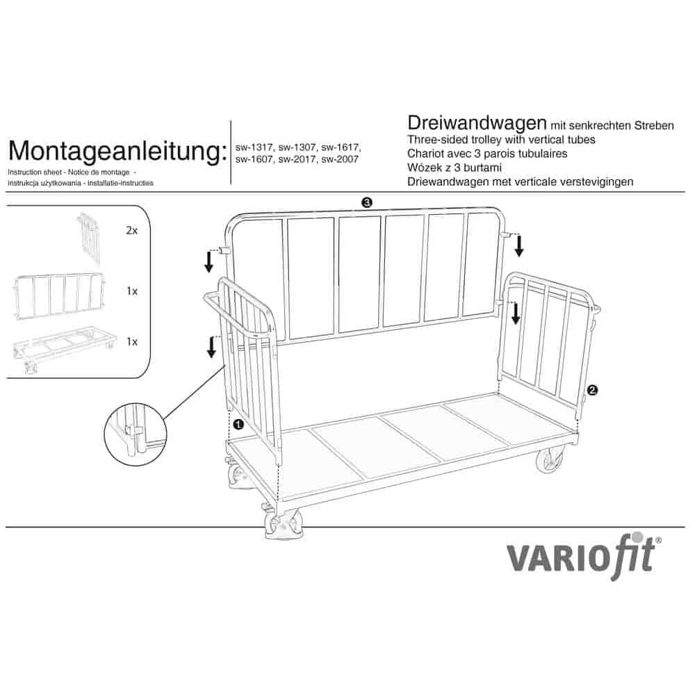 Vagon cu trei pereți și grătare 1200 kg Tip S (EV)-0