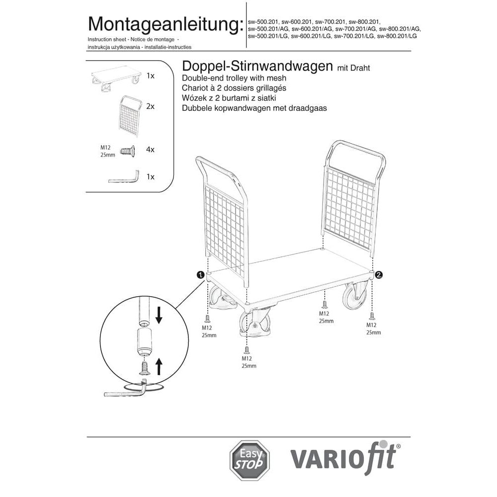 Car de perete frontal din plasă dublă 400 kg Tip S + EasySTOP-0