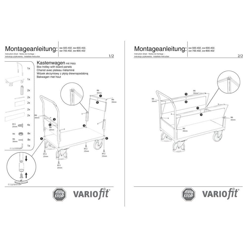 Cărucior cu ladă / cărucior cu mâner Tip S + EasySTOP-0