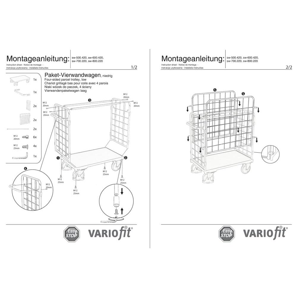 Pachet căruț cu patru pereți tip S jos + EasySTOP-1