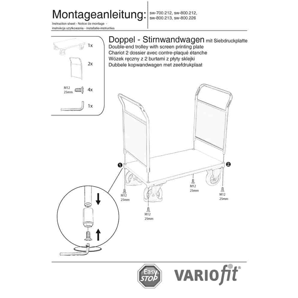 Vagon cu perete dublu frontal 1000 kg Tip XL + EasySTOP-0