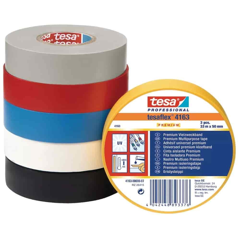 tesa tesaflex Bandă izolatoare 4163 PVC 19 mm x 33 m (roșu)-0