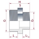 PVC - U Doppelnippel redus AG 2 1/2" x 1 1/2"-0