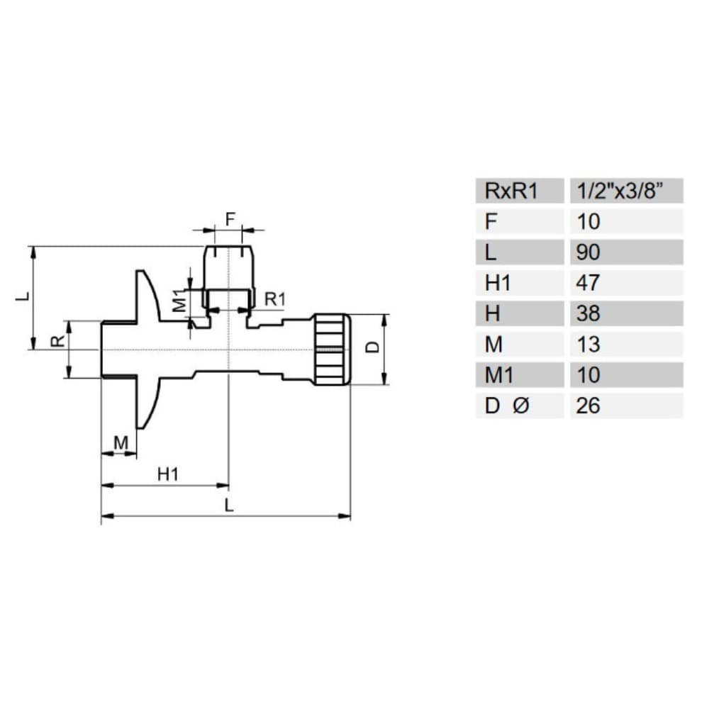 Robinet colțar 1/2" x 10 mm-0