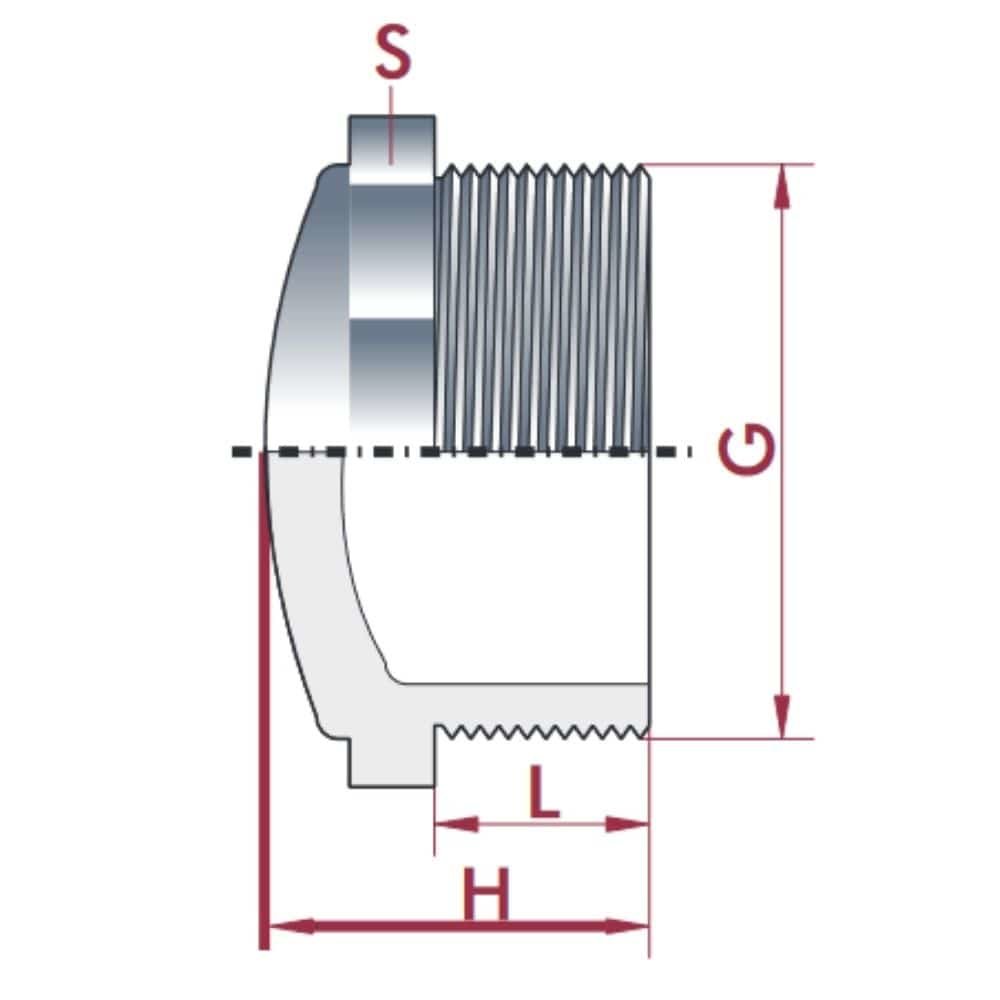 PVC-U Dop AG 3/4" PN10-0