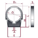 Clema pentru țeavă PVC-U cu suport 63 mm-0