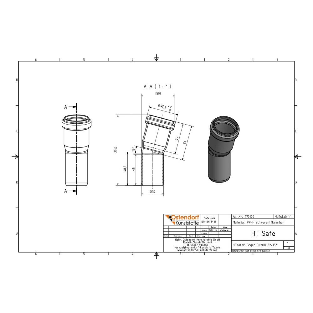 HTsafeB Cot DN/OD 32 15 Grade-1