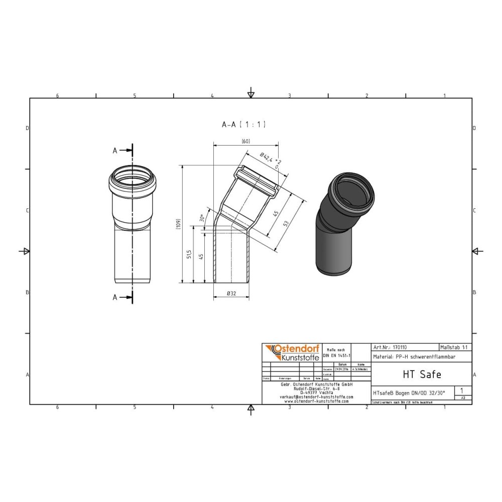 Cot HTsafeB DN/OD 32 30 Grade-1