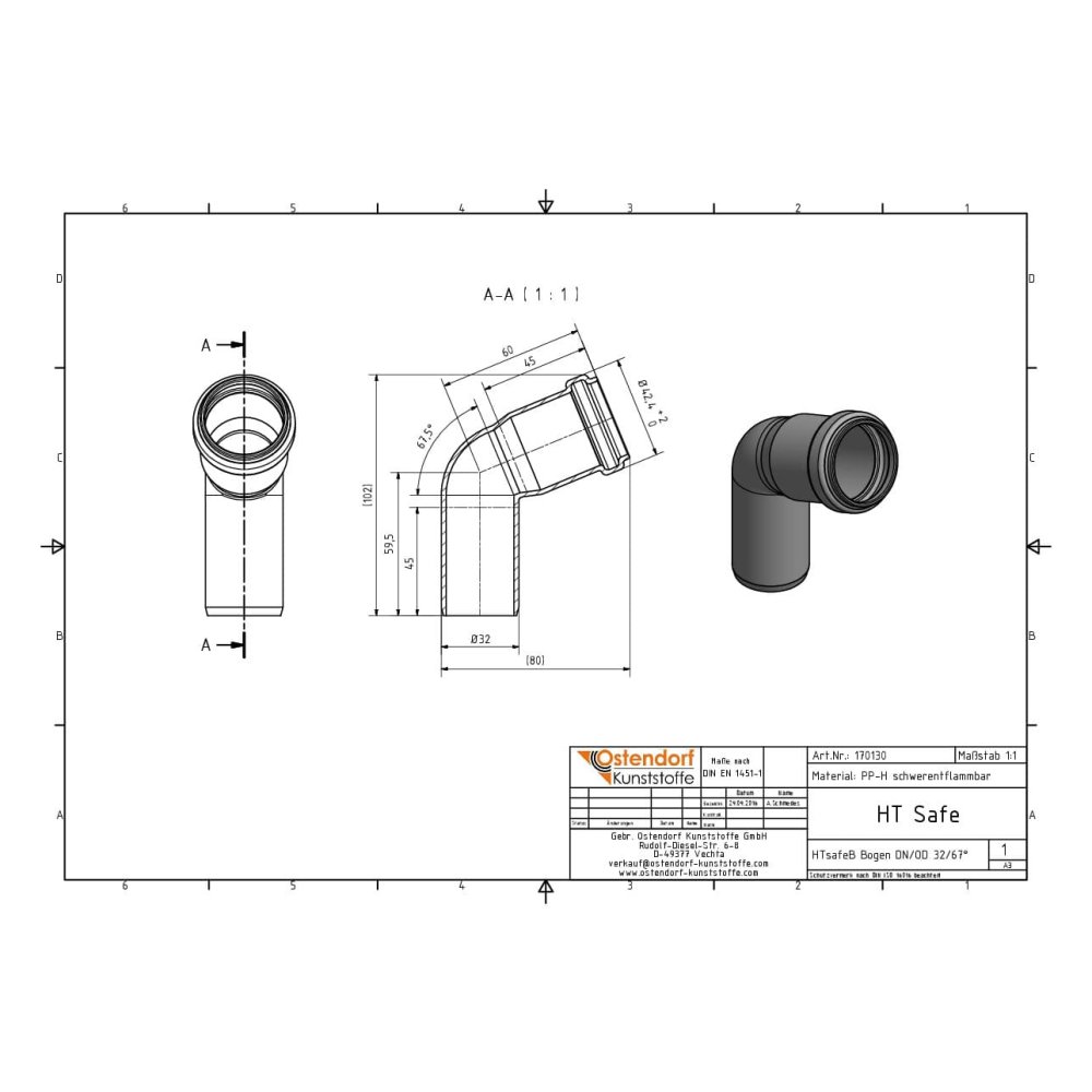 HTsafeB Cot DN/OD 32 67 Grade-1