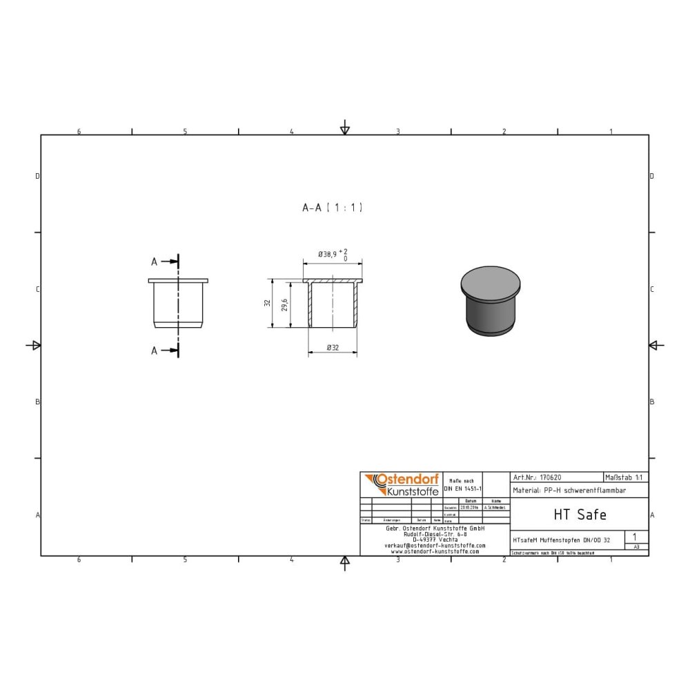 HTsafeM Socket Plug DN/OD 32-1