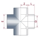 PVC - U mufă încrucișată 20 mm PN16-0