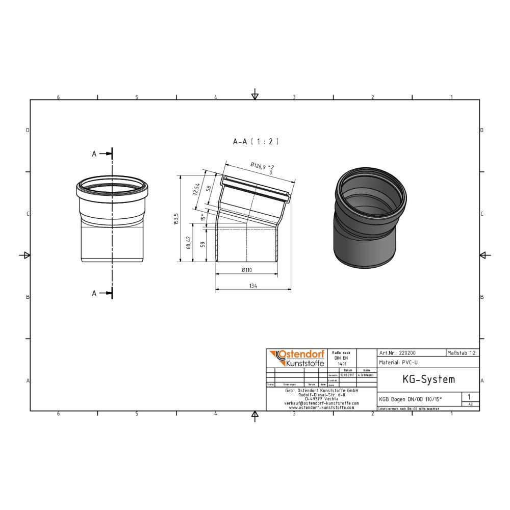 KGB Cot DN/OD 110 15 Grade-0