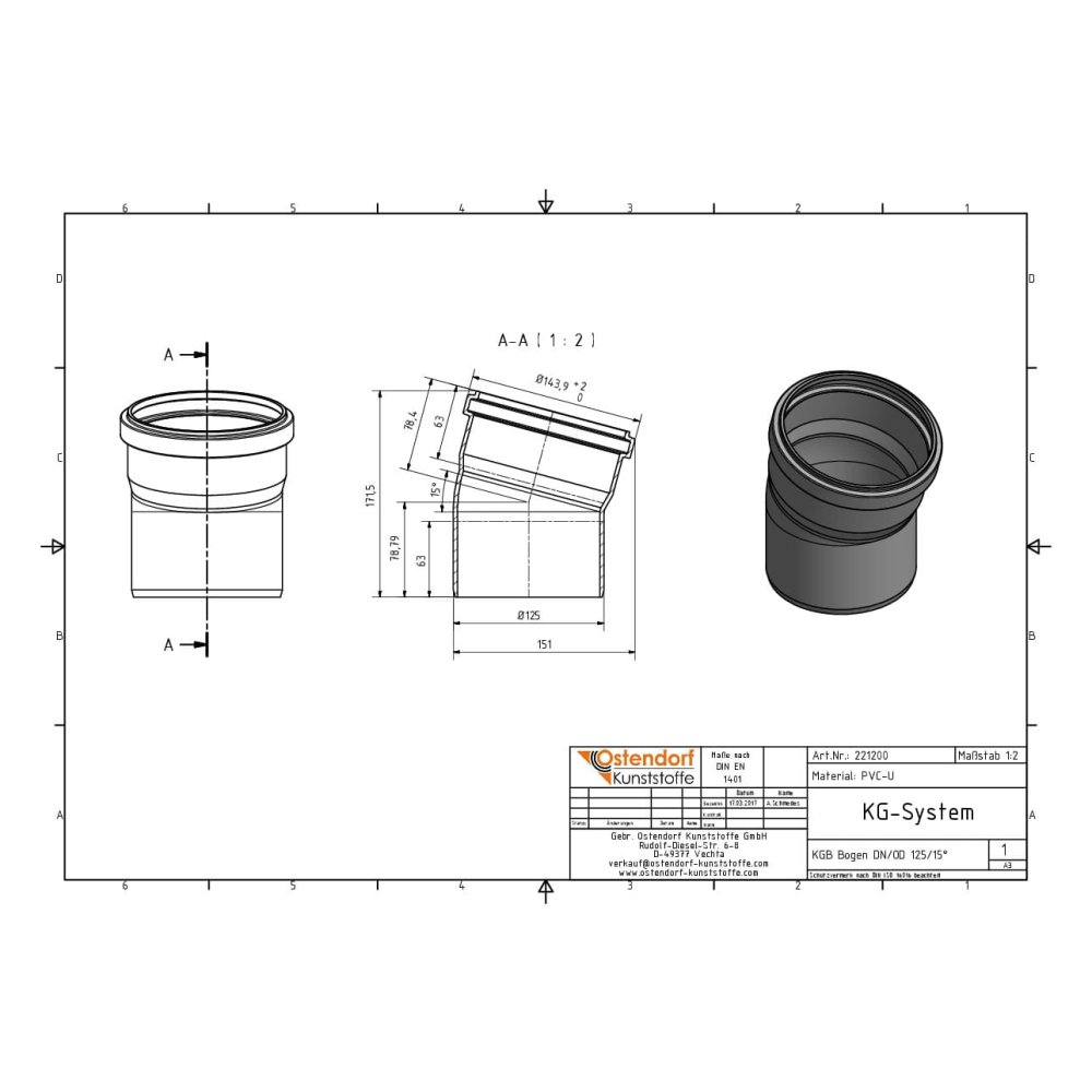 KGB Bogen DN/OD 125 15 Grade-1