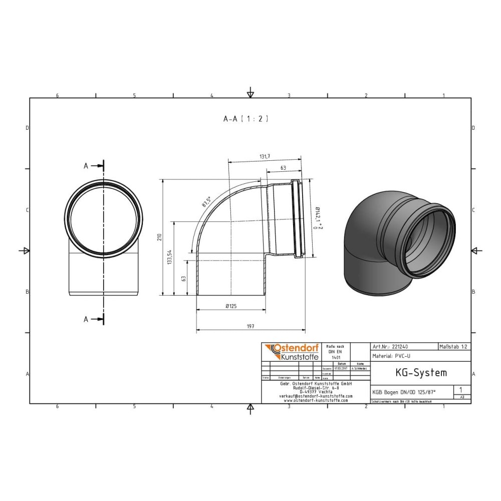 KGB Cot DN/OD 125 87 Grade-2