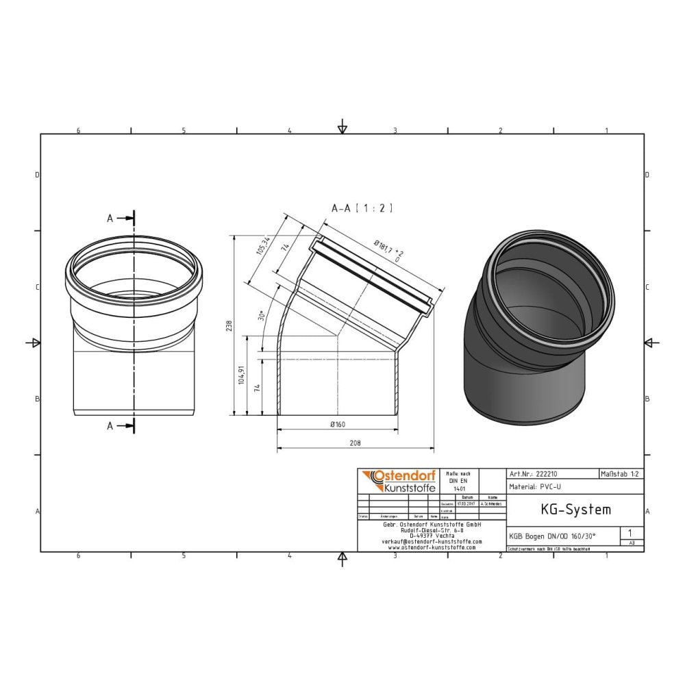 KGB Bogen DN/OD 160 30 Grade-1