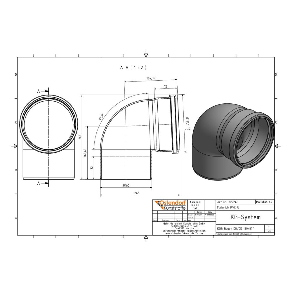 KGB Cot DN/OD 160 87 Grade-1