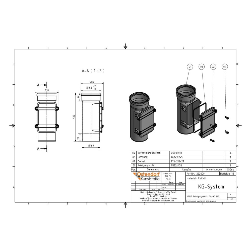 KGRE Tub de curățare DN/OD 160-1