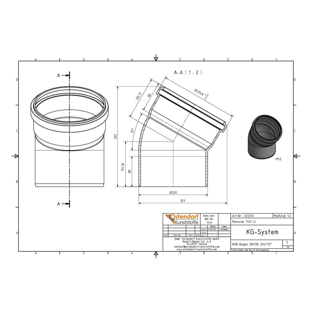 KGB Bogen DN/OD 200 30 Grade-1